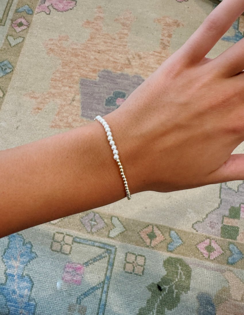 Pearl + Gold Bracelet