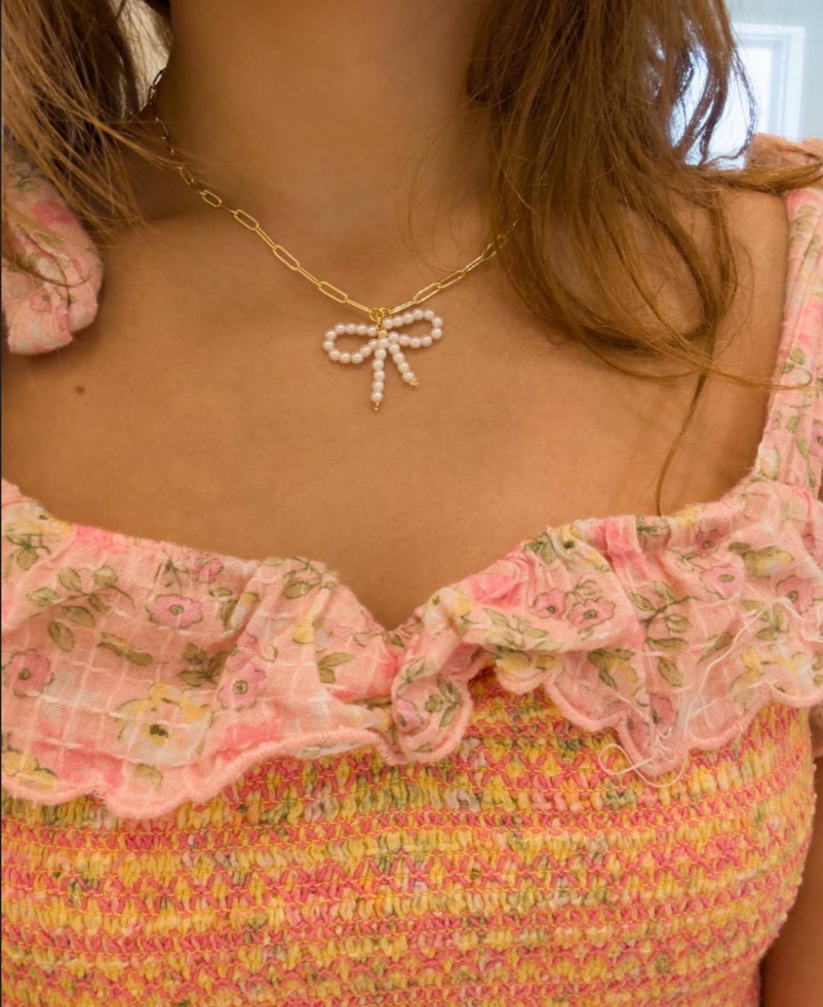 Pearl Bow Necklace